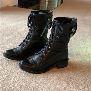 Sam Edelman Darwin Black Leather Boho Moto Boot